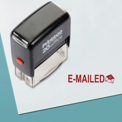 Printtoo Rubber Stamp E-MAILED Self Inking Office Stationary Stamp Self-inking Stamp(Medium, Red)