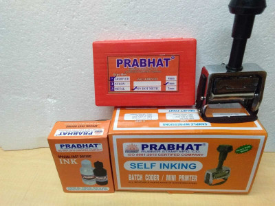 Prabhat Batch coding Machine Label Stamping Machine (Manual) Stamp(3MM, Black)
