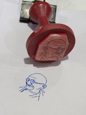 ACGL Mahatma Gandhi Polymer Rubber Stamp(25mm, Multi)