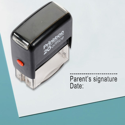 Printtoo Parent's Signature with Date Self Inking Rubber Stamp Office Stationary Stamp Self-inking Stamp(Medium, Black)