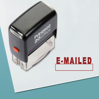 Printtoo Stamp E-MAILED Self Inking Rubber Stamp Office Stationary Self-inking Stamp(Medium, Red)