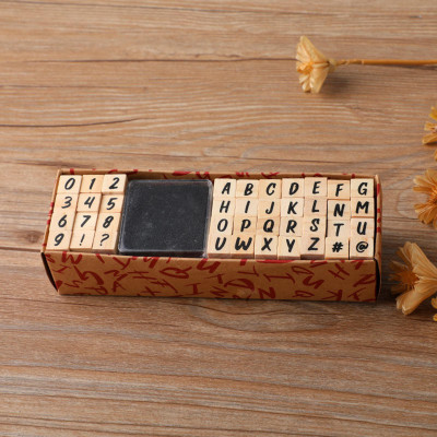 MOREL ENGLISH PATTERN DIY STAMP BEAUTIFUL HANDMADE WOOD CRAFT STAMP SET OF 40 PCS (ALPHABET WITH NUMBER SIGN) FOR DIARY, DECORATION, JOURNAL CRAFT, & MANY MORE.(3.2 CM, BLACK)