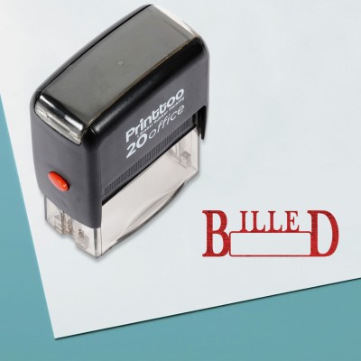 Printtoo Billed Self Inking Rubber Stamp Office Stationary Stamp Self-inking Stamp(Medium, Red)