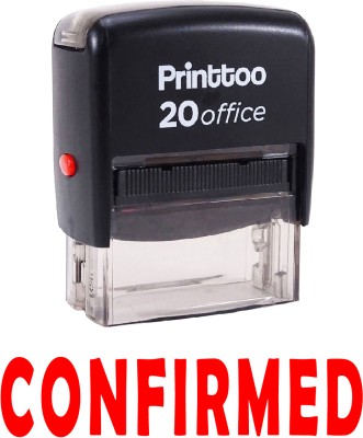 Printtoo Confirmed Self Inking Rubber Stamp Office Stationary Stamp Self-inking Stamp(Medium, Red)