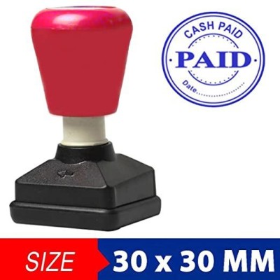 LRK Square Cash Paid Self Ink Rubber Stamp Size: 30 x 30 MM Self-Inked Pri Ink Rubber Stamp(30MM Round, BLUE)