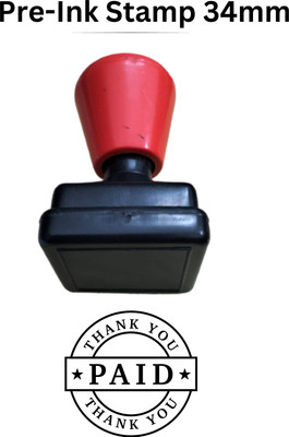 Monotech Enterprises lash stamp Paid and Thankyou message pre ink stamp(small, black)