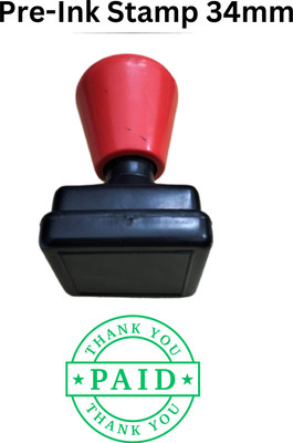 Monotech Enterprises lash stamp Paid and Thankyou message pre ink stamp(small, Green)