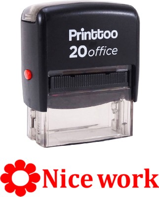 Printtoo Nice Work Self Inking Rubber Stamp Office Stationary Stamp Self-inking Stamp(Medium, Red)