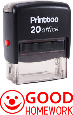 Printtoo Good Homework Self Inking Rubber Stamp Office Stationary Stamp Self-inking Stamp(Medium, Red)