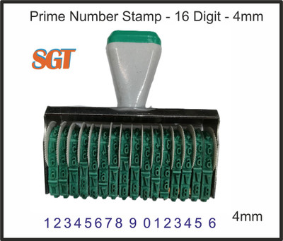 Sgt Prime Number Stamp 16 Digit - 4mm Rectangle(4 mm, NA)