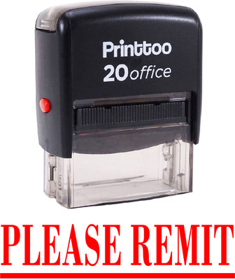 Printtoo Rubber Stamp Office Stationary Please REMIT Self Inking Stamp Self-inking Stamp(Medium, Red)
