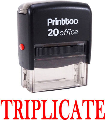 Printtoo Stamp Triplicate Self Inking Rubber Stamp Office Stationary Self-inking Stamp(Medium, Red)