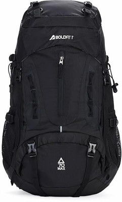 BOLDFIT Adventure Rucksack Backpack 70 Litre Trekking Bags for Men & Women Travel Bag Tourist Bag Rucksack  - 70 L(Black)