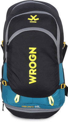 WROGN Trekking Bag For Hiking/Camping/Outdoor Sports with Rain Cover/Shoe Compartment Rucksack - 55 L(Black, Blue)