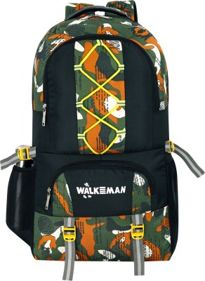 Walkman TREKKING BAG HIKING BAG RUCKSACK BAG Rucksack  - 55 L(Green, Multicolor)