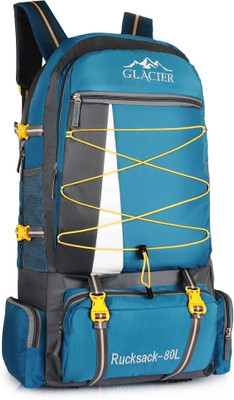 Glacier Rucksack Backpack for Hiking,Trekking & Camping | Water Resistant Travel Bag Rucksack  - 80 L(Blue)