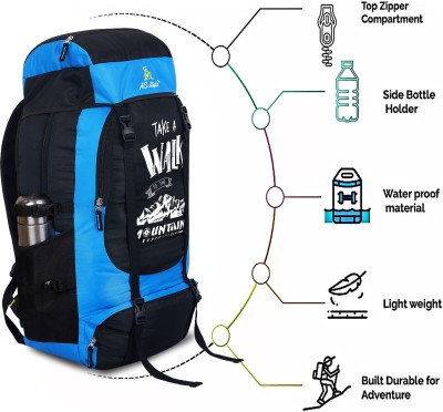 ASSTYLE Mountain Rucksacksbag Hiking Trekking Camping Bag Travel Backpack Rucksack Rucksack  - 65 L(Blue)