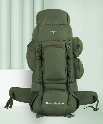 IMPULSE Rucksack bag travel bag for men tourist bag backpack for hiking trekking camping Rucksack  - 75 L(Green, Silver)