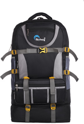 Skyberg Expandable 50 Litres Waterproof Rucksack Backpack for Hiking and Travel Rucksack  - 50 L(Black)