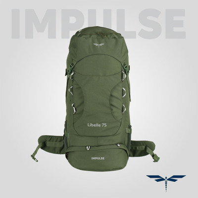 IMPULSE bag travel bag for men tourist bag backpack for hiking trekking camping Rucksack  - 75 L(Green)