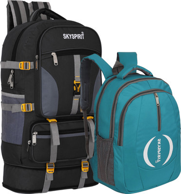 sky spirit Travel Backpack Combo for Men and Women Hiking & Camping Bag Set | Outdoor Gear Rucksack  - 70 L(Multicolor)
