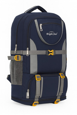 Bright Luggage 60L Unisex Travel Rucksack| Waterproof Trekking Backpack with Shoe Compartment Rucksack  - 60 L(Blue)