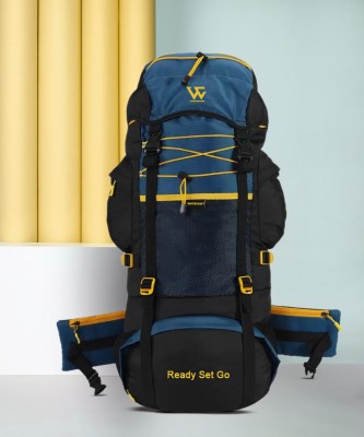WHITECRAFT Travel bag for men tourist backpack for hiking trekking camping with Rain Cover Rucksack  - 75 L(Black, Blue)