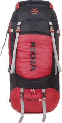 WROGN Trekking Bag For Hiking/Camping/Outdoor Sports with Rain Cover/Shoe Compartment Rucksack  - 65 L(Red)