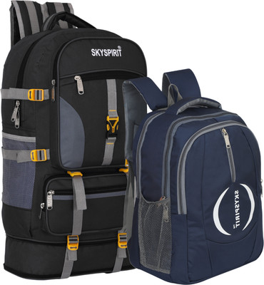 sky spirit Trekking & Travel Bag Combo | Adventure Rucksack with Compact Backpack 70 L Backpack(Multicolor)