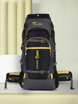 Trunkit WATERPROOF TREKKING BAG HIKKING BACKPACK FOR TRAVEL & OUTDOOR Rucksack  - 60 L(Black)