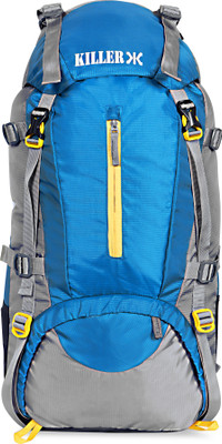 KILLER Trekking Bag For Hiking/Camping/Outdoor Sports with Rain Cover/Shoe Compartment Rucksack  - 60 L(Blue, Grey)
