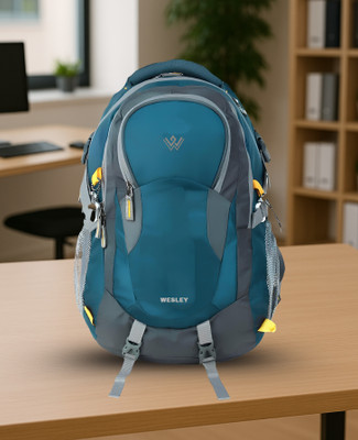 WESLEY Spartan Rucksack hiking laptop bag fits upto 17.3 Raincover & internal organiser Rucksack  - 45 L(Blue)