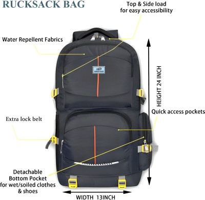 Namshi Ruksack Black 24i Rucksack - 60 L (grey) Rucksack  - 60 L(Grey)