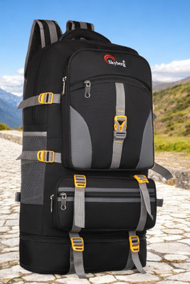 Skyberg 60 Litres Curve Water Resistant Rucksack For Hiking Trekking And Travel - Unisex Rucksack  - 60 L(Black)