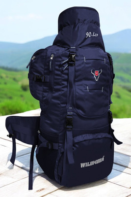 Wildmoda 90L Camping Rucksack with Shoe Compartment & Laptop Pocket Rucksack  - 90 L(Blue)