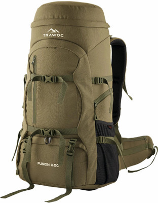 TRAWOC FUSION X 50L Travel Backpack Front & Top Open for Hiking and Trekking Rucksack  - 50 L(Green)