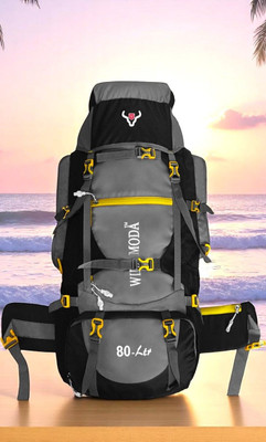 Wildmoda WildTrekker 80L: Unleash the Adventurer in You Rucksack  - 80 L(Black, Grey)
