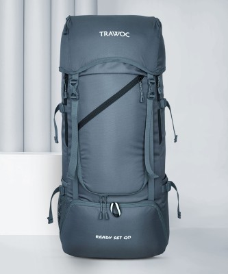 TRAWOC 50L Rucksack with Rain Cover and Shoe Compartment SHK020 - Slate Grey Rucksack  - 50 L(Grey)