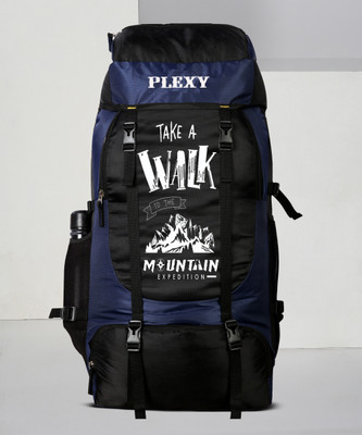 PLEXY UNISEX Water Proof Mountain RucksackHiking/Trekking/Camping Bag/Backpack – 60 L Rucksack – 60 L (Blue, Black) For Rs. 378 @ 85 %