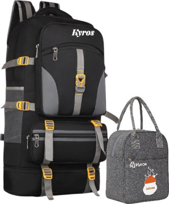 Kyros Expandable Backpack Perfect for Travel, Camping & Hiking Rucksack-65L Blue-COMBO Rucksack  - 65 L(Black)