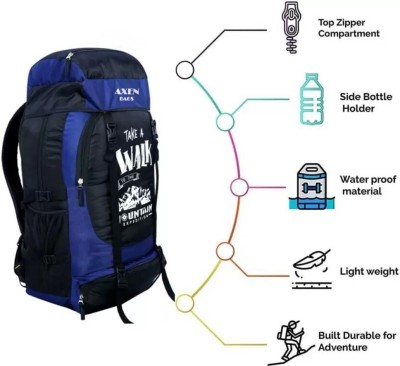 TAHAFASHION UNISEX Waterproof Mountain Rucksack/Hiking/Trekking/Camping/Bag for Adventure Rucksack  - 70 L(Blue)