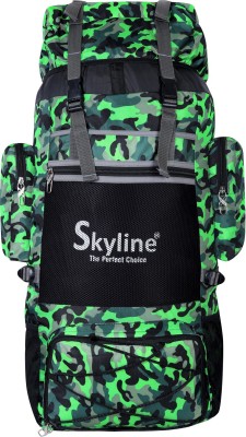 SKYLINE 48 Ltrs Trendy Camouflage Expandable Backpack Trekking Bag (Green) Rucksack  - 48 L(Green)