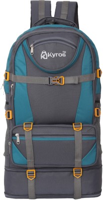 Kyros Travel bag for men tourist backpack for hiking trekking camping Rucksack  - 75 L(Grey, Green)