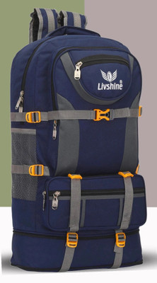 livshiune Water Resistant Rucksack For Hiking Trekking And Travel- 60 L (Blue) Rucksack  - 60 L(Blue)