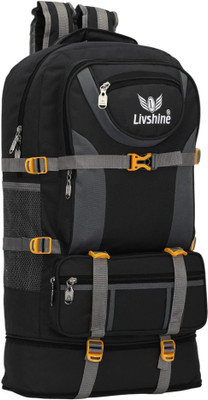LivShine Rucksack For Hiking Trekking And Travel - Unisex Rucksack - 70 L (BLACK) Rucksack  - 70 L(Black)