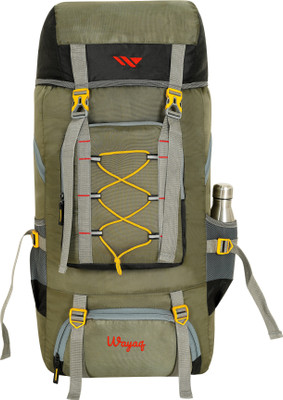 Wayaq Tourist Travel Backpack for Outdoor Sport Trekking Hiking Camping Mountaineering Rucksack  - 80 L(Green, Yellow)
