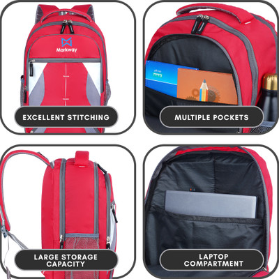 markway 35 L Laptop Backpack DC Unisex with HEAVU DUTY LIGHT WEIGHT BACKPACK Waterproof School Bag(Red, 35 L)