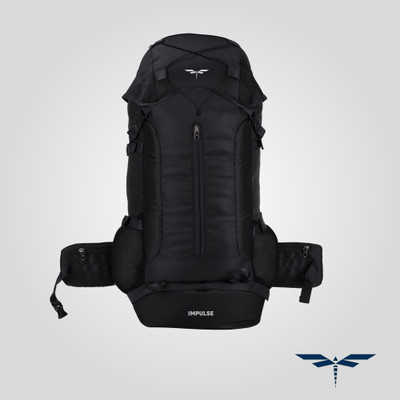 IMPULSE travel bag for men tourist bag backpack for hiking trekking camping Rucksack  - 65 L(Black)