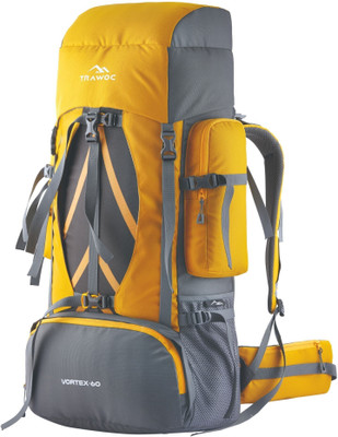 TRAWOC VORTEX 60L Travel Backpack Hiking Trekking Bag for Men & Women Rucksack - 60 L(Yellow)