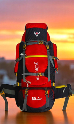 Wildmoda WildTrekker 80L: Unleash the Adventurer in You Rucksack  - 80 L(Black, Red)